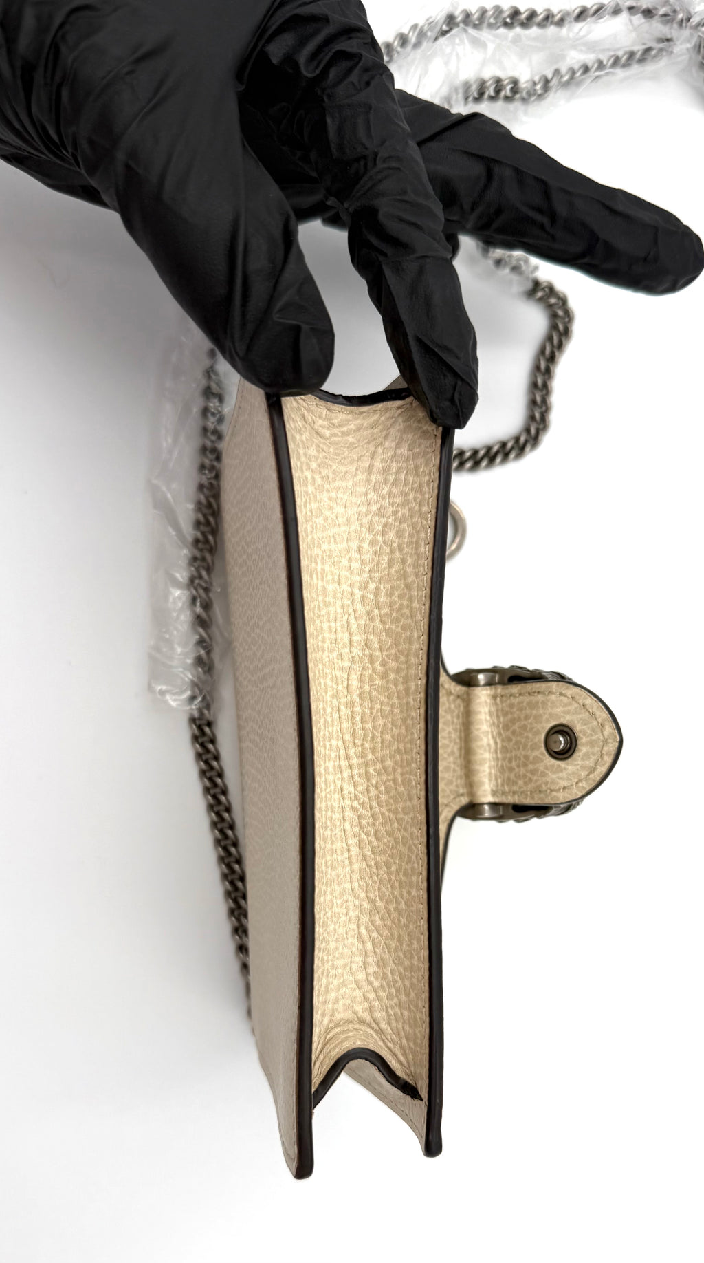 Gucci Dionysus Super Mini Chain Bag – Neutral Leather (Full Set)