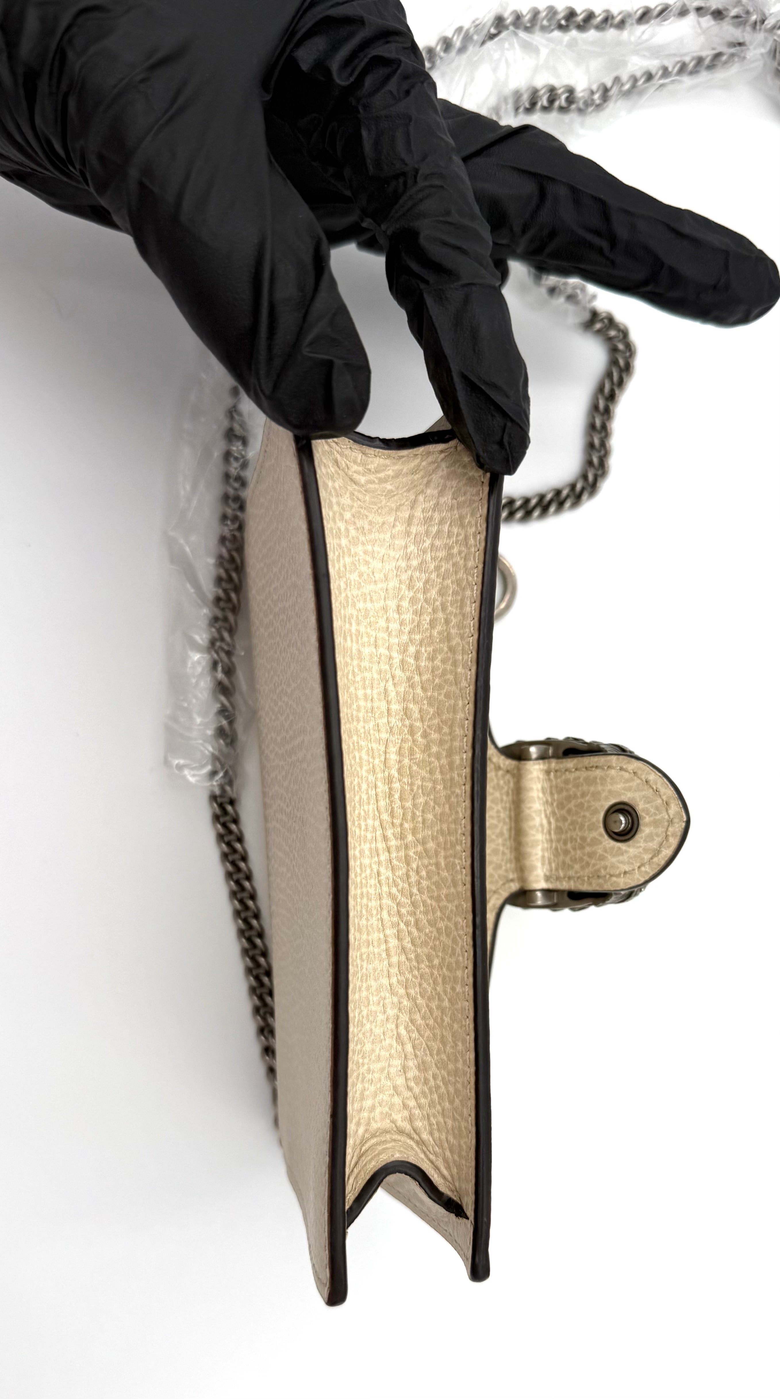 Gucci Dionysus Super Mini Chain Bag – Neutral Leather (Full Set)