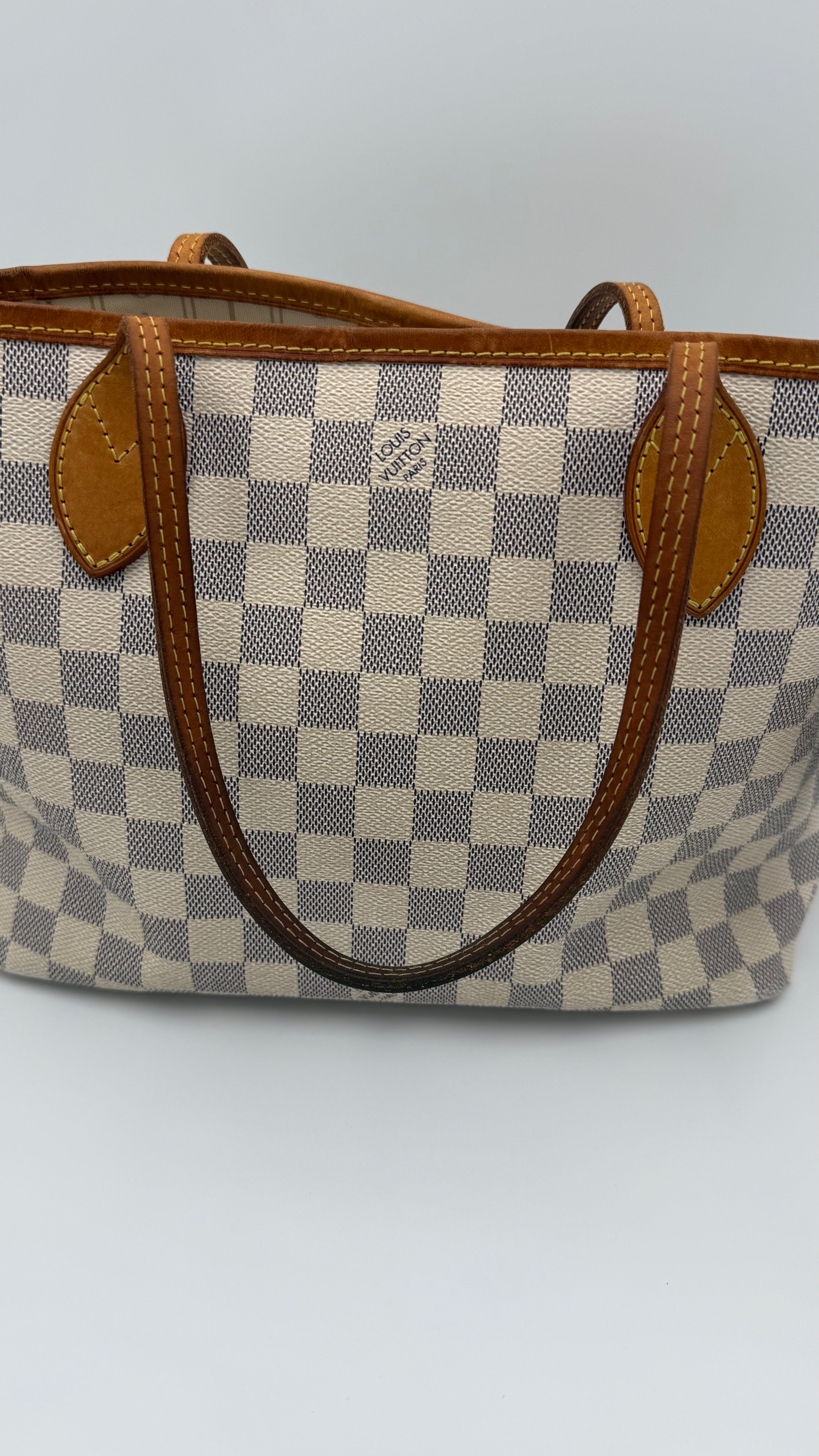 Louis Vuitton Neverfull PM + Matching Wallet | Damier Azur Set (Good Pre-Owned)
