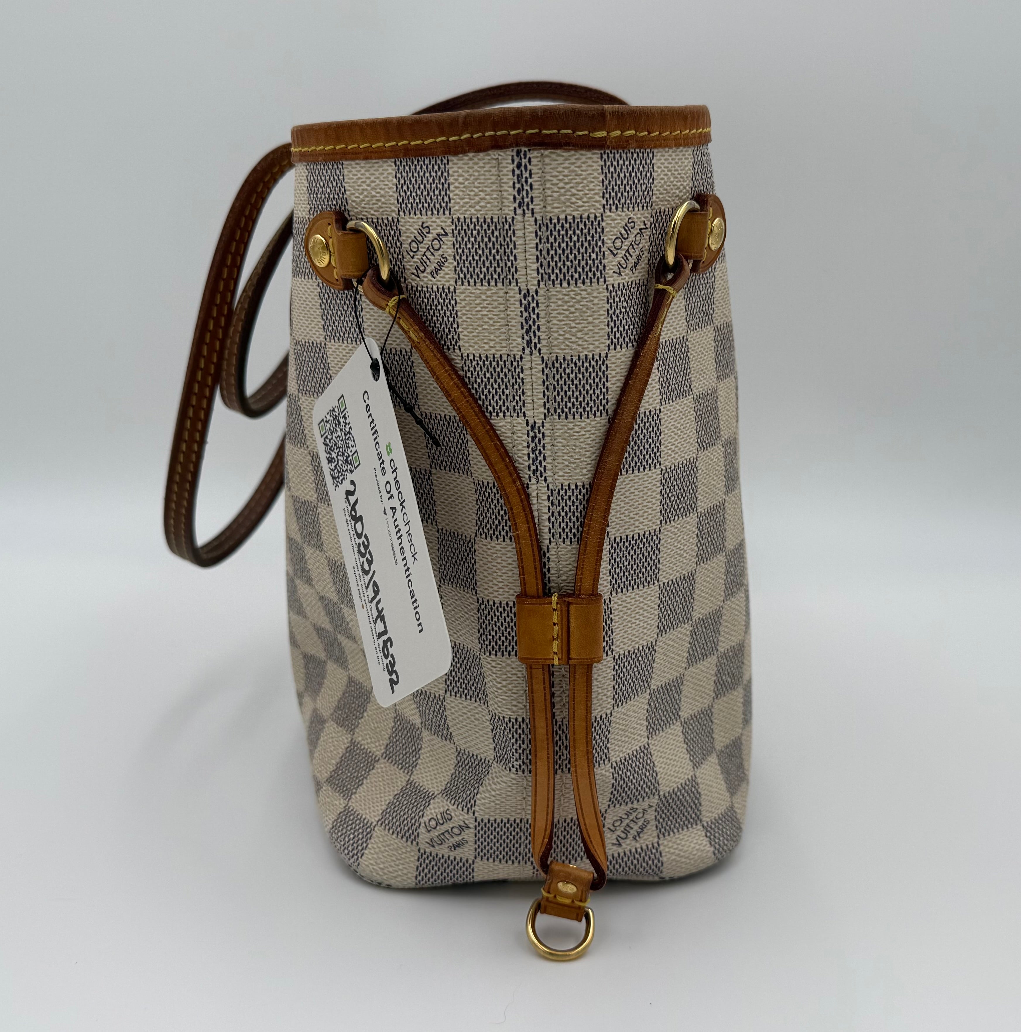Louis Vuitton Neverfull PM + Matching Wallet | Damier Azur Set (Good Pre-Owned)