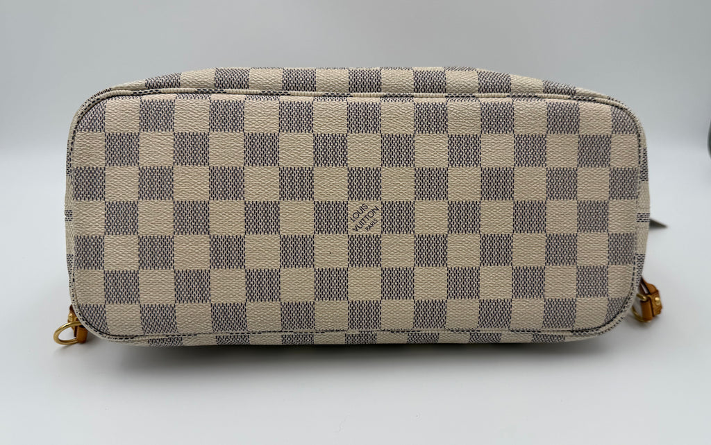 Louis Vuitton Neverfull PM + Matching Wallet | Damier Azur Set (Good Pre-Owned)