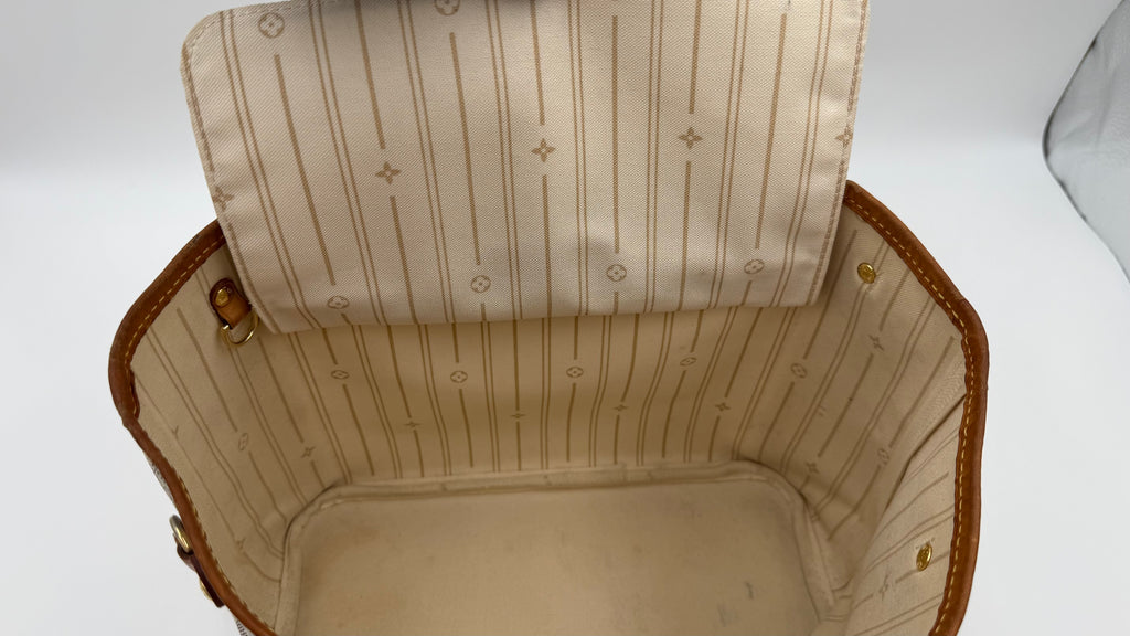 Louis Vuitton Neverfull PM + Matching Wallet | Damier Azur Set (Good Pre-Owned)