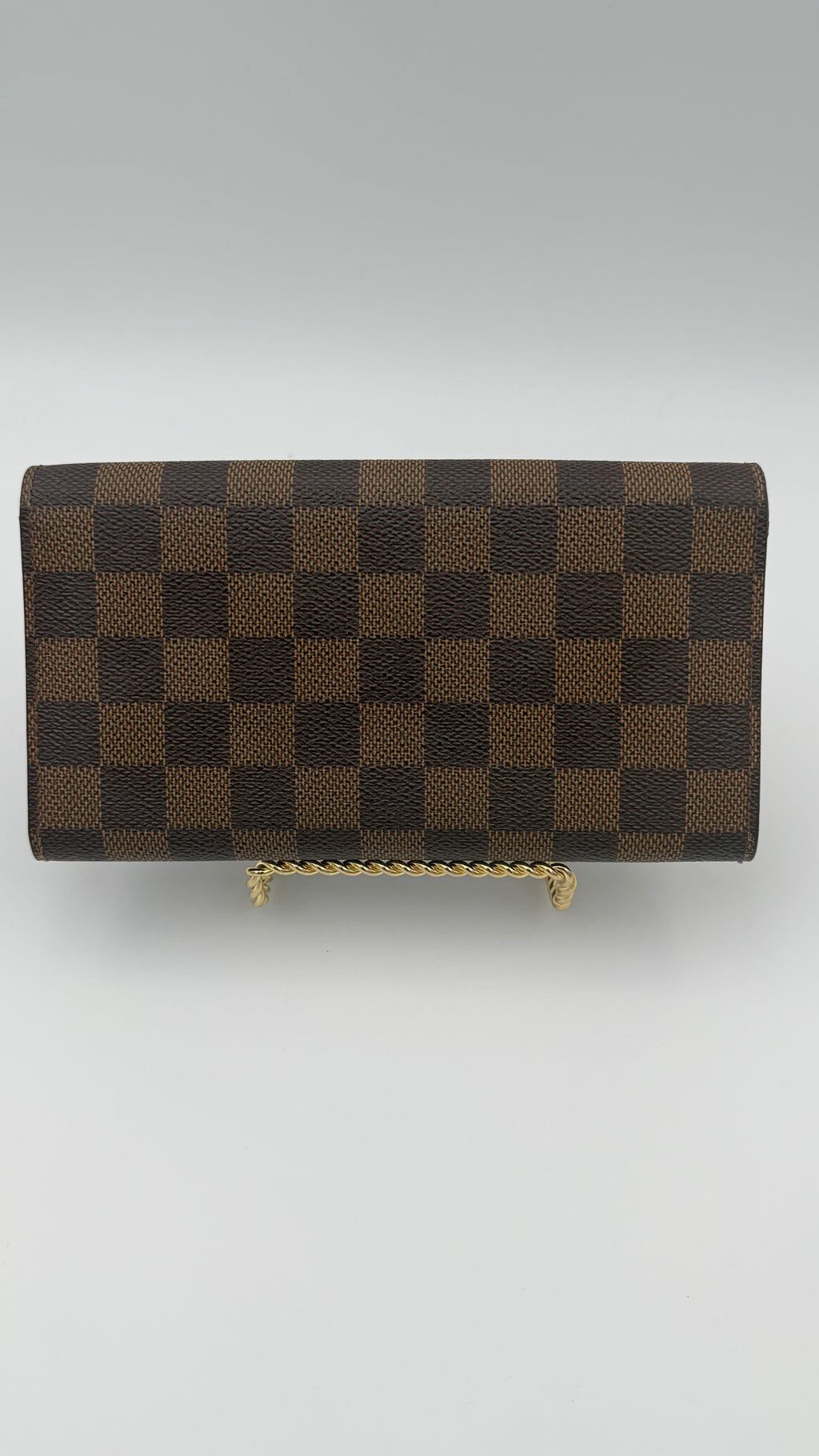 Louis Vuitton Damier Ebene long wallet, brown checkered canvas, authentic pre-owned