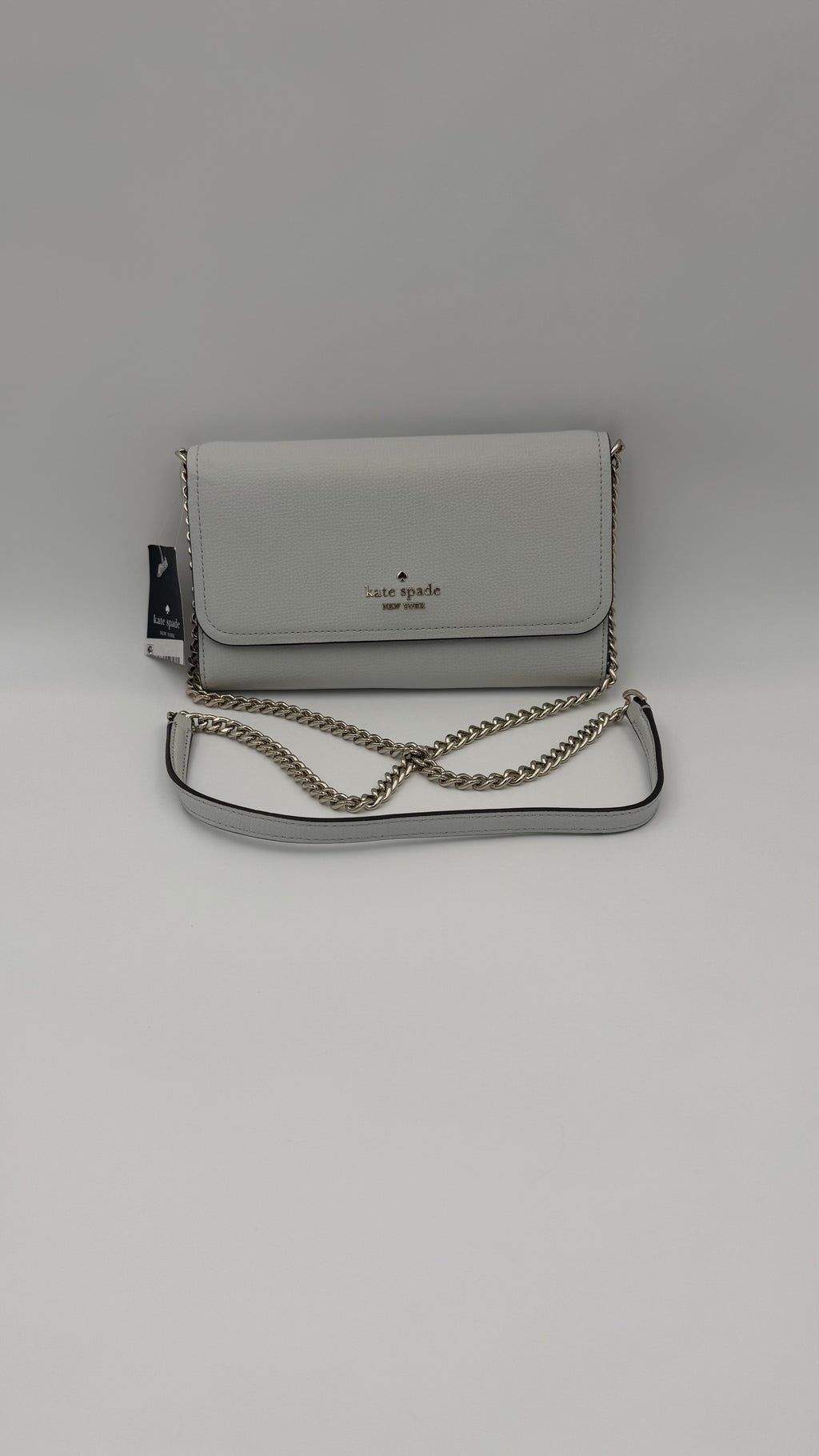 Kate Spade Wallet on Chain Crossbody – Light Grey (New With Tags)