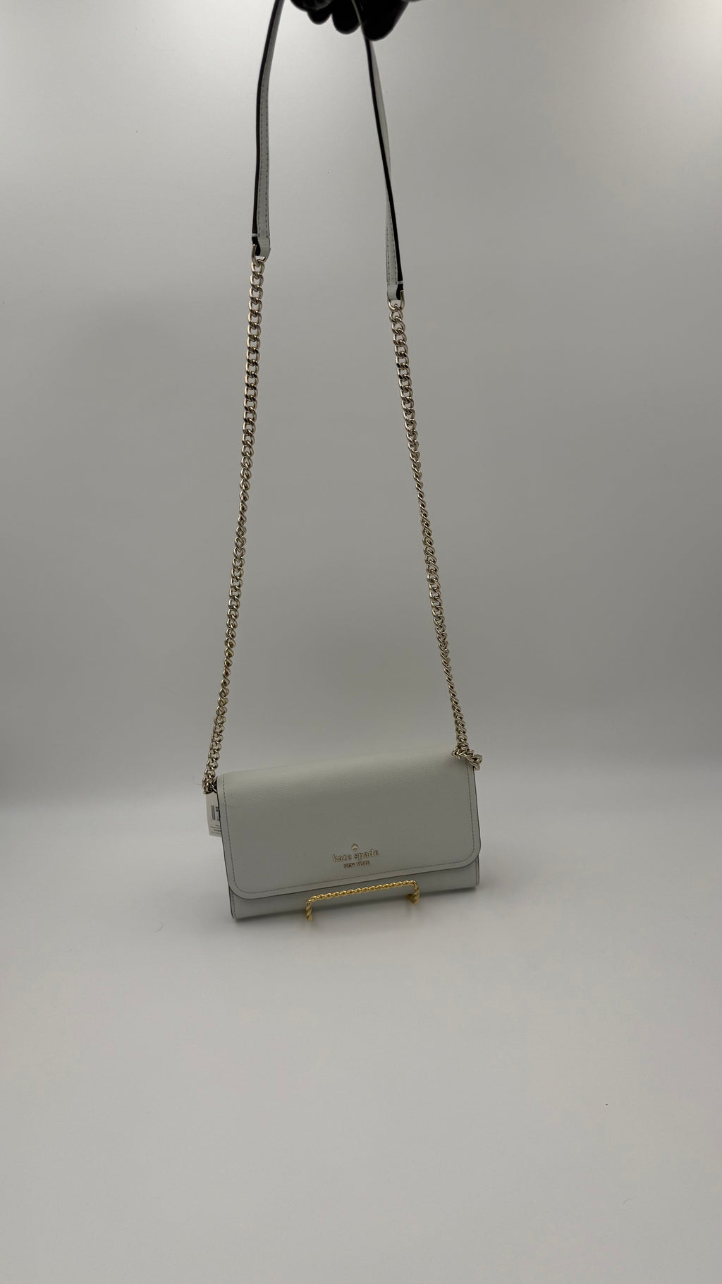 Kate Spade Wallet on Chain Crossbody – Light Grey (New With Tags)