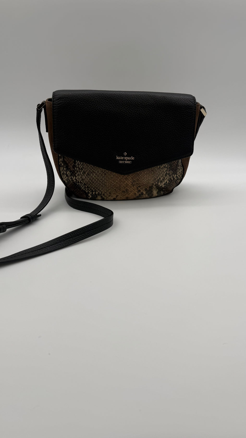 Kate Spade Snake Print Leather & Suede Crossbody – Very Good Pre-Owned