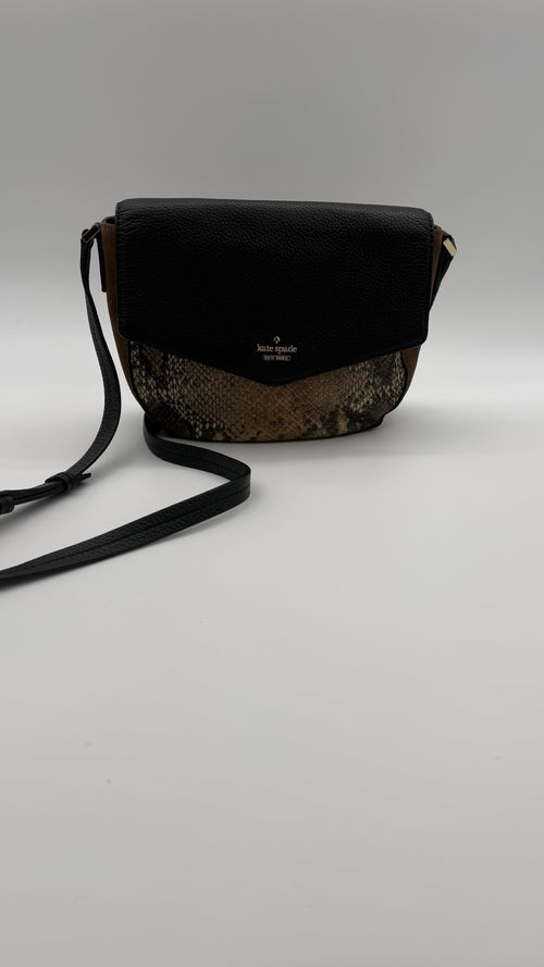 Kate Spade Snake Print Leather & Suede Crossbody – Very Good Pre-Owned