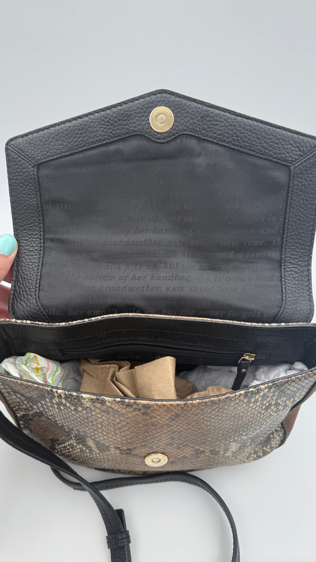 Kate Spade Snake Print Leather & Suede Crossbody – Very Good Pre-Owned