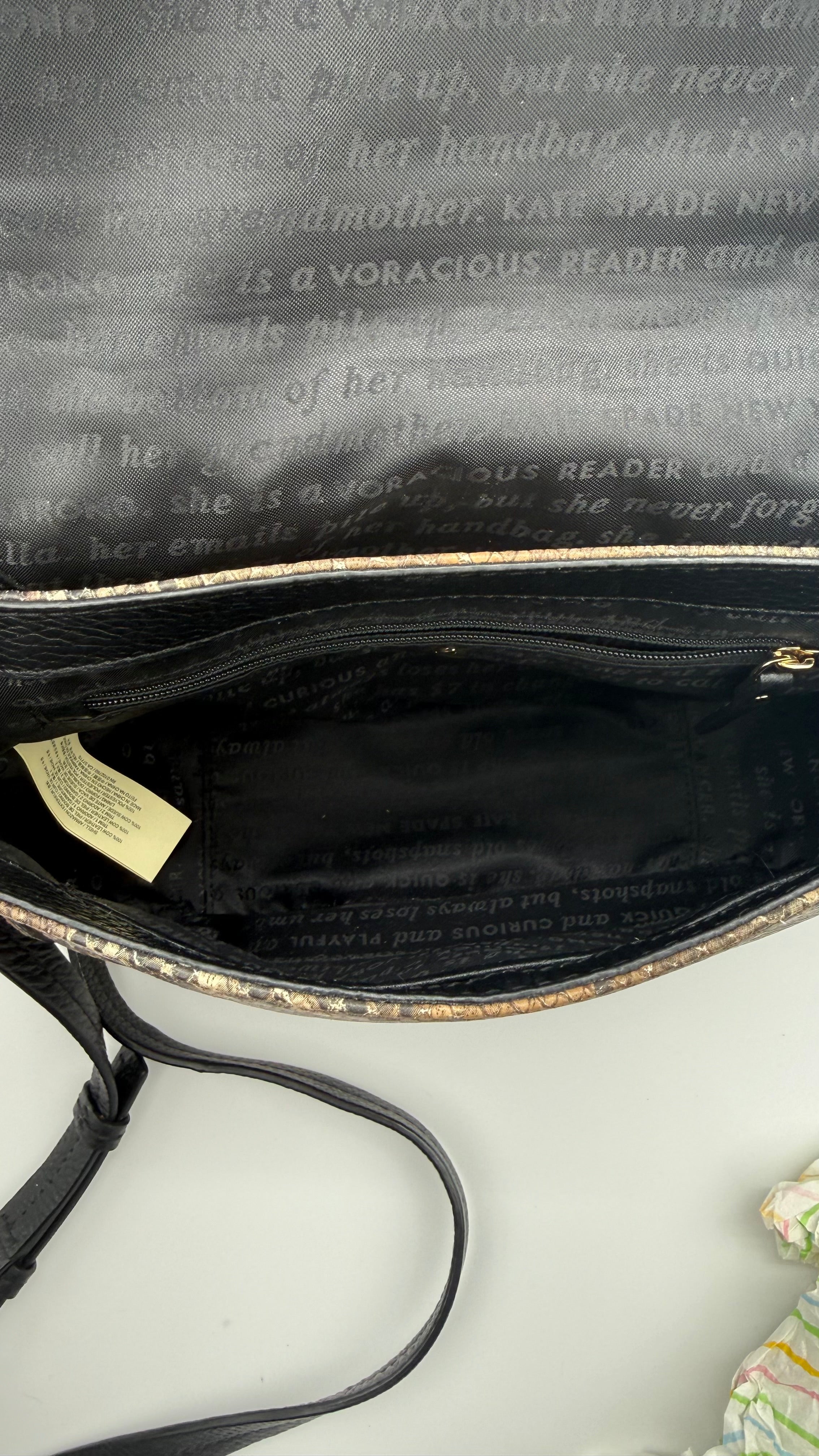 Kate Spade Snake Print Leather & Suede Crossbody – Very Good Pre-Owned