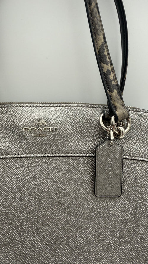 Coach Metallic Pewter Leather Satchel – Very Good Pre-Owned