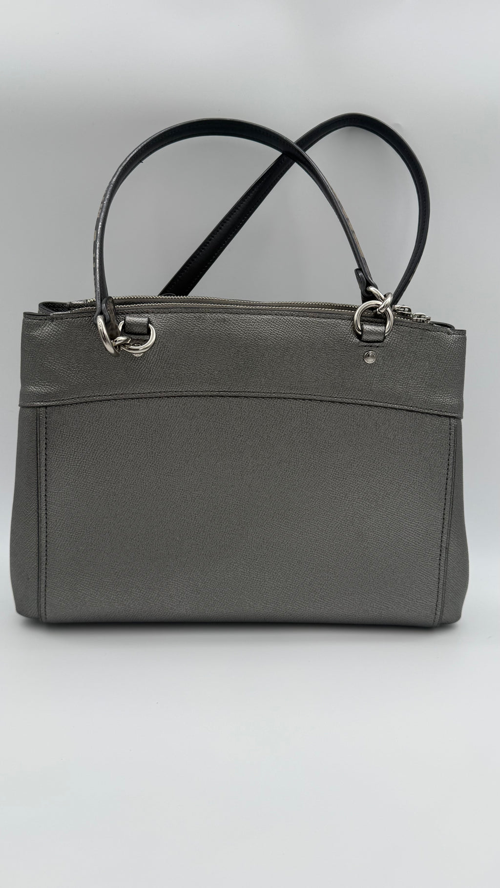 Coach Metallic Pewter Leather Satchel – Very Good Pre-Owned