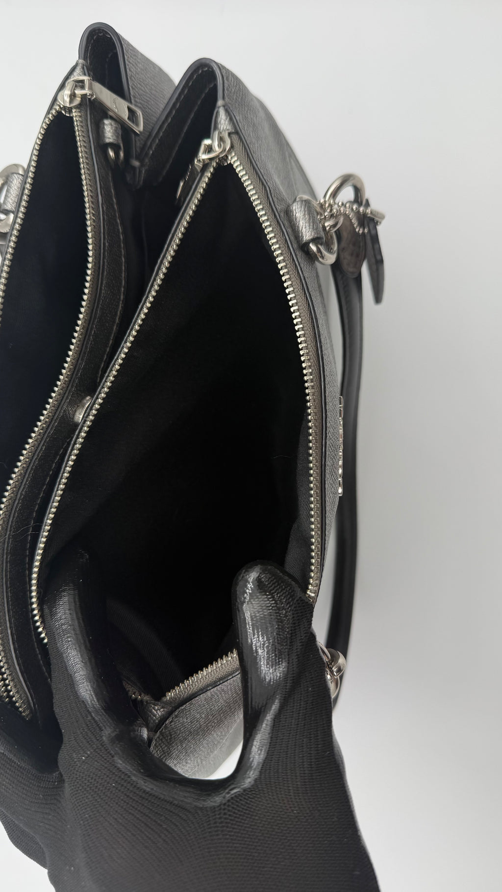 Coach Metallic Pewter Leather Satchel – Very Good Pre-Owned