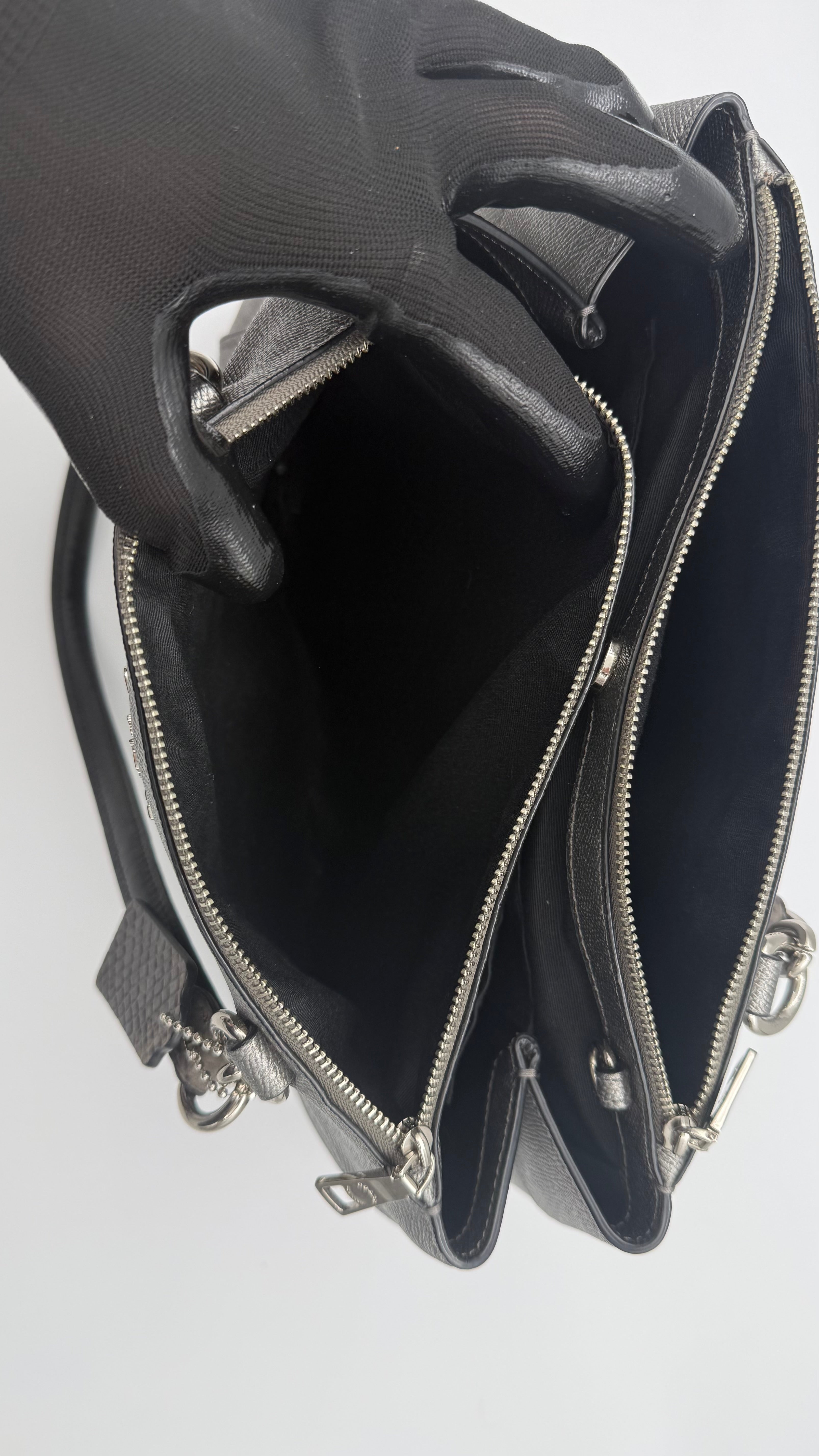 Coach Metallic Pewter Leather Satchel – Very Good Pre-Owned
